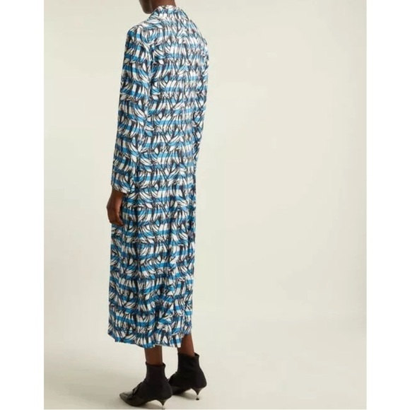 PRADA Banana Stripe Collared Midi Dress - Picture 3 of 11